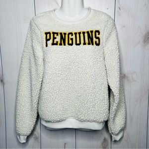 Pittsburgh Penguins Off-white Sherpa Logo Sweatshirt Hockey NHL
